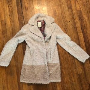 Anthropologie Two-Tone Sherpa Coat